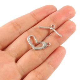 20 conjuntos de aço inoxidável prata cor prendedor pulseira toggle fecho fivela conector para fazer jóias ot fechos diy acessórios - Image 5