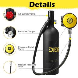 Dideep x4000pro 1l cilindro de mergulho mini tanque oxigênio conjunto respirador tanque ar bomba mão equipamento mergulho - Image 5