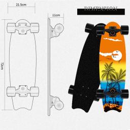 Prancha de surf para iniciantes, prancha grande de madeira de bordo para exercício de skate, esporte e rua ao ar livre - Image 2