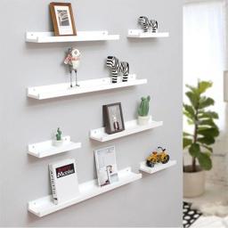 Prateleira de parede de bambu e madeira para decoração de casa, estante para livros, bonecas, prateleira para artesanato - Image 4