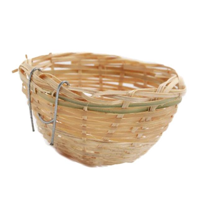 Moedor Natural de Vime para Pássaros Pequenos - Descanso em Forma de Canário de Bambu