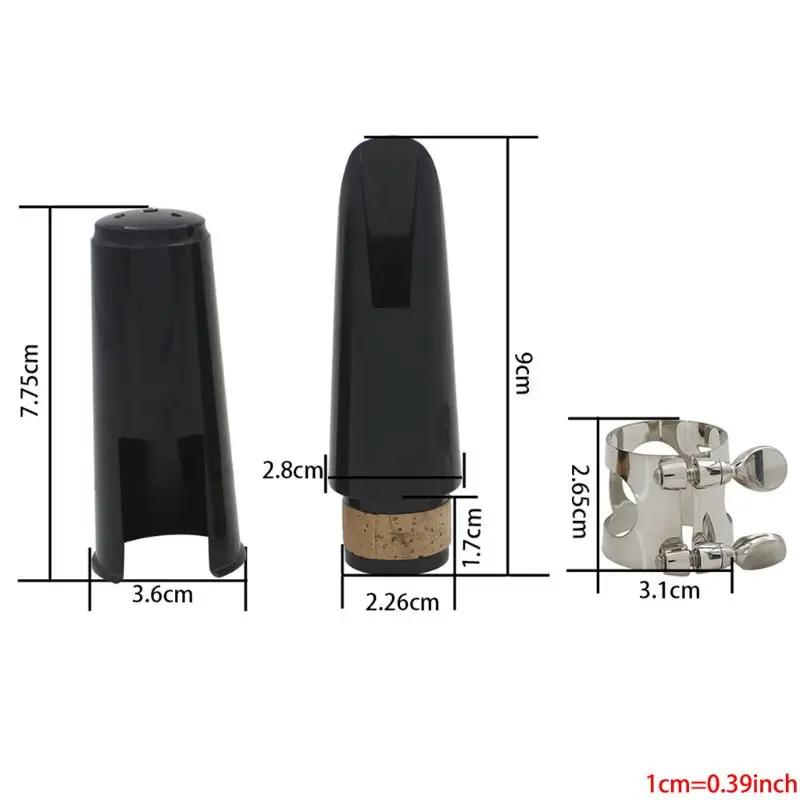 Kit bocal clarinete com ligadura, uma palheta e tampa de plástico whopreto whosale & dropship - Image 1