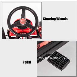 Pedal vai Kart com rodas de borracha infláveis para crianças, 4-Wheeled, Kids, Go Kart, bicicleta ergométrica - Image 3