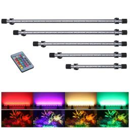 Lâmpada de aquário de sete espaços com controle remoto, 18-57cm, lâmpada colorida de mergulho, 90-260v, para plantas, tanque de peixes, uso anfíbio - Image 1