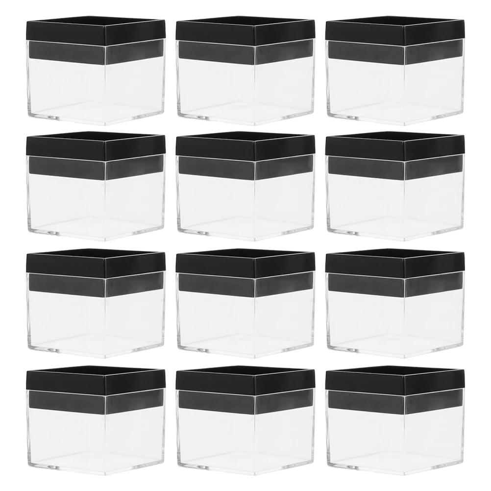 Caixa Quadrada Transparente para Coleção De Espécimes Minerais, Caixa De Exibição, Pedra Natural, 12PCs - Image 1