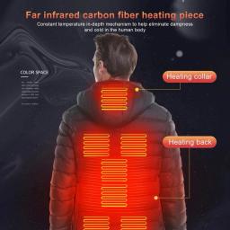 Homens jaqueta aquecida usb inverno ao ar livre aquecimento elétrico masculino bobojaco quente sprots casaco térmico roupas aquecíveis parka masculino - Image 4