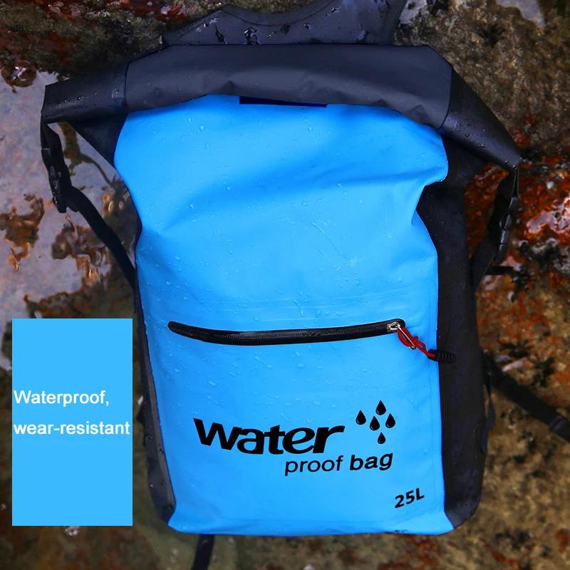 Mochila impermeável seca, sacos de armazenamento ao ar livre para passeios de barco, pesca, rafting, natação, caiaque, balde flutuante, 25L - Image 1