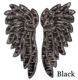 1 par grande adesivos de lantejoulas com asas de anjo para roupas apliques para costura em jaqueta bordado decorativo artesanato - Image 4