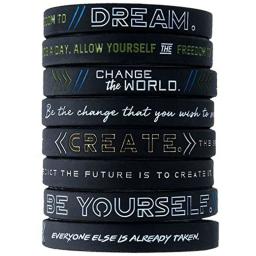 Inspirational Pulseira De Silicone, Motivacional Pulseira De Silicone, Be Yourself, Mudar O Mundo Criar Sonho, Be Yourself, 1Pc - Image 1