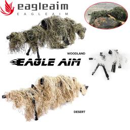 Selva/deserto/neve ghillie rifle capa envoltório sintético com alça elástica camuflagem airsoft caça cordas cegas 1.2m cs arma envoltórios - Image 1