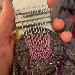 10/14/28 agulhas diy antigo pequeno tear darning máquina mini tecelagem loom mender tecer ferramenta fio mão tricô máquina - Image 2