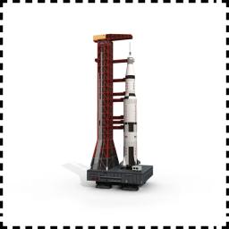 1:300 escala uss saturn v foguete e lançamento almofada diy artesanato papel modelo kit brinquedo artesanal quebra-cabeças - Image 3