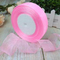 Fitas de organza para decoração de Natal, festa de casamento, embrulho, artesanato DIY, 12mm, 15mm, 20mm, 25mm, 40mm, 50mm, rolo, 50 jardas - Image 2