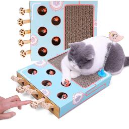 Produtos para animais de estimação multifuncionais interativos, Brinquedos enriquecidos com gatos interiores, Arranhador ondulado, Brinquedos engraçados do gato, Hamster - Image 1