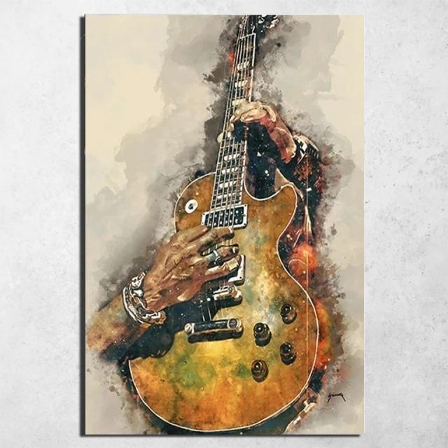 Pinte sua Casa com Arte: Kit DIY de Pintura em Diamante de Guitarra em Mosaico com Strass e Ponto Cruz