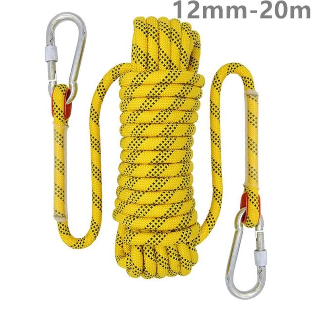 Corda de Escalada Estática de 50m, 10mm - Equipamento de Segurança para Escalada ao Ar Livre, Sobrevivência e Resgate em Incêndios