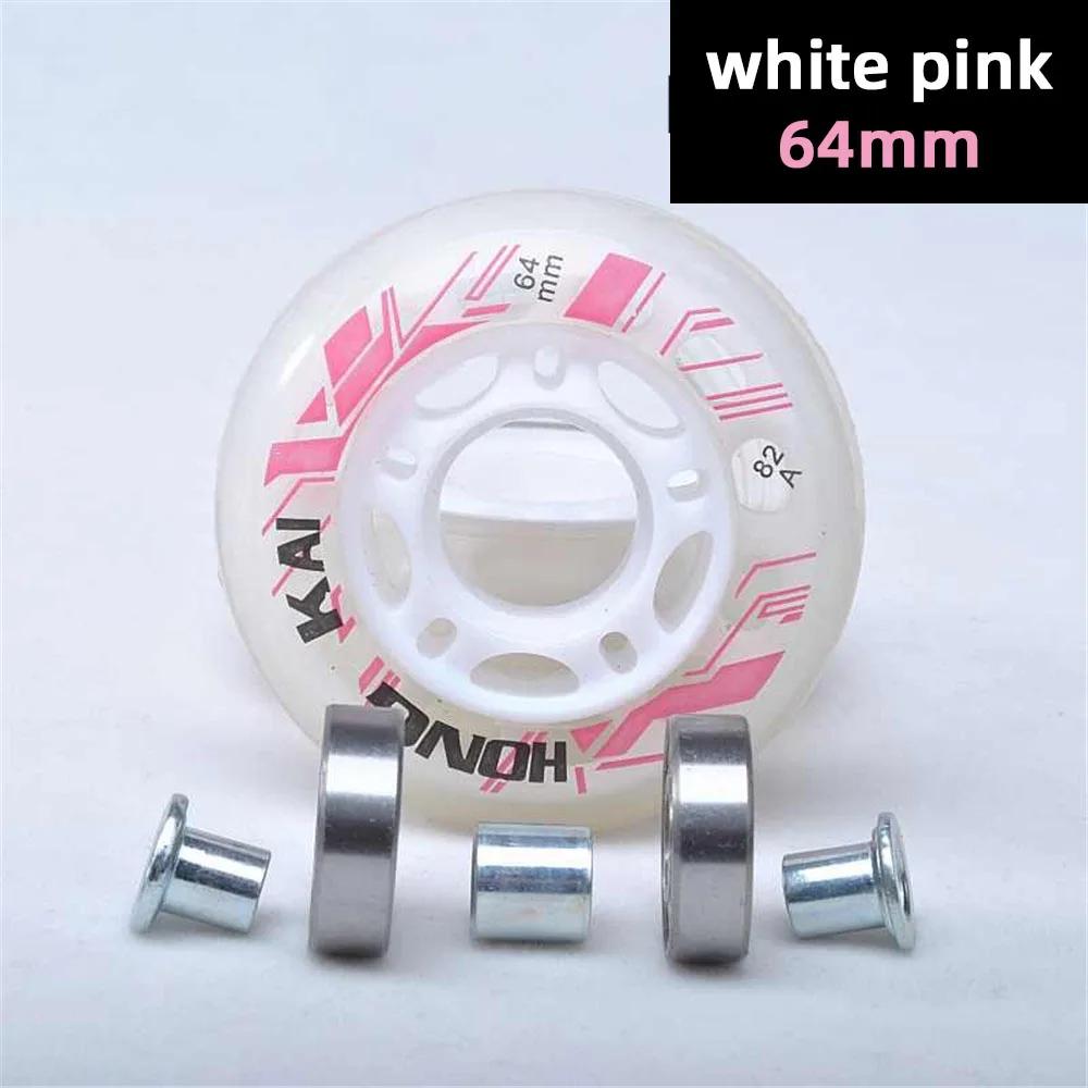 Rodas de patins roller inline, 64mm, 70mm, 72mm, rodas para crianças, tênis de criança, com espaçador e rolamento - Image 1