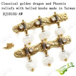 Cabeças de afinação de guitarra clássica, cabeças de máquina, dragão phoenix, alívio esculpido, cobre puro, sintonizadores de concha 3l3r, acessórios de guitarra - Image 1