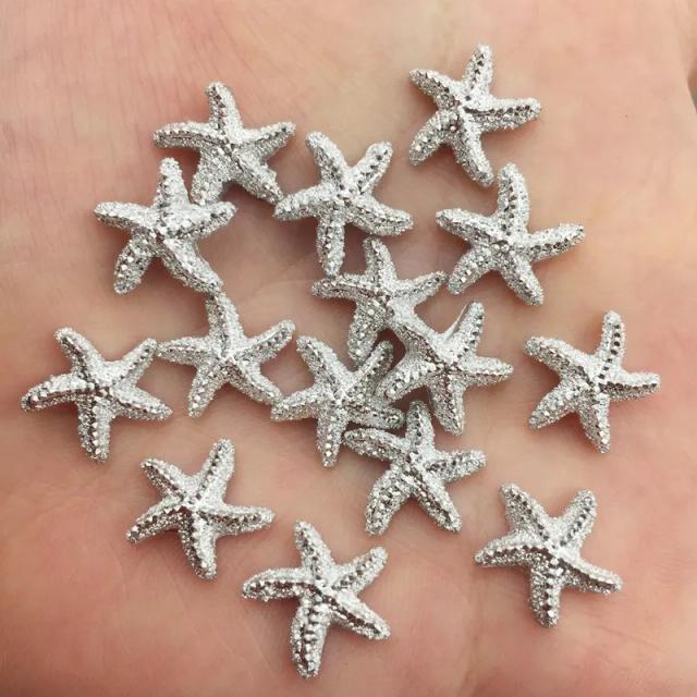 150 Peças de Botões em Resina Prata com Estrela Flatback para DIY, Casamento e Scrapbook