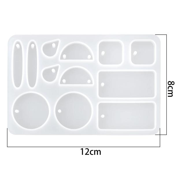 Molde de Silicone Geométrico para Criação de Jóias DIY: Brincos, Pingentes, Colares e Chaveiros em Resina Epóxi