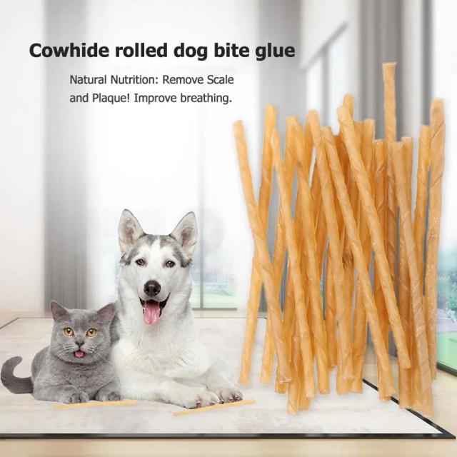Lanches e Brinquedos para Cães: Palitos de Mastigar, Rolos de Couro e Mais em Pacote com 20 Peças