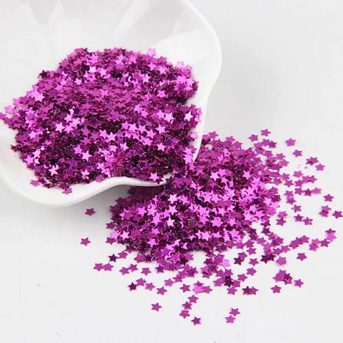 Lantejoulas em formato de estrela 4mm para costura infantil e artesanato em cores champanhe