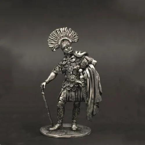 Estátua de Centurião Romano em Metal 1/30 - Modelo DIY Decorativo da Roma Antiga Século I com Armadura detalhada, 60mm