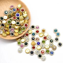 10mm garra copo de vidro strass strass cristais brilhantes pedras guarnição base ouro costurar em strass para roupas diy costura acessórios - Image 1