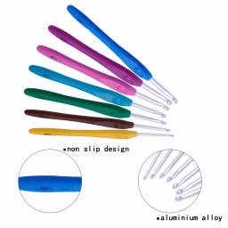 10 tamanhos 1.5mm-6mm crochê gancho ergonômico alças agulhas lisas barbudas agulha para mãos artríticas tricô ferramenta - Image 4