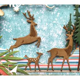 Árvore e veados de corte de metal dados scrapbooking artesanato cortar papel cartão de arte fazer gravação estêncil - Image 3