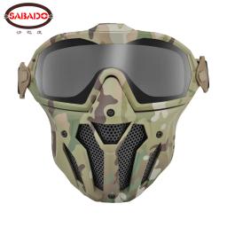 Máscara de airsoft destacável óculos de proteção com ventilador anti-nevoeiro tático paintball proteção completa máscara de tiro cs óculos de proteção máscaras - Image 1
