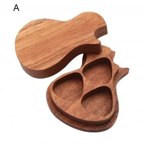 Palheta para guitarra acústica, portátil, madeira sólida, caixa de armazenamento, mediação de palheta de baixo elétrico, instrumento musical, acessório - Image 1
