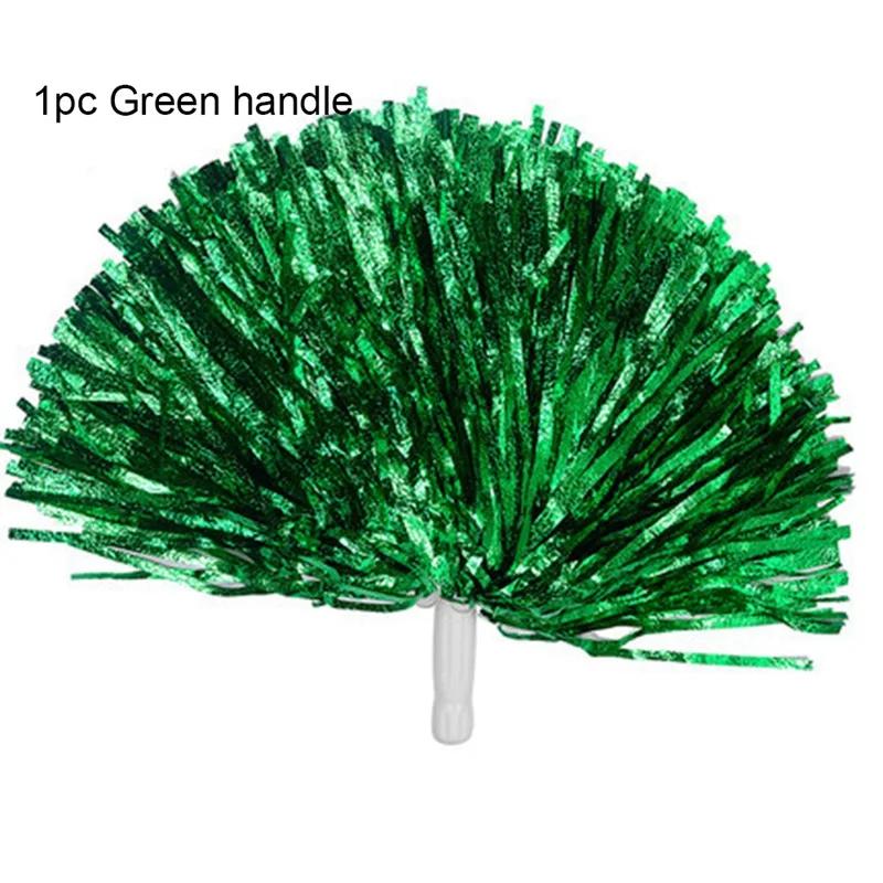 Pompons flâmula metálicos para dança de torcida, punho plástico, torcendo bola, decoração do clube, fornecimento do esporte, 1 pc, 1 par - Image 1