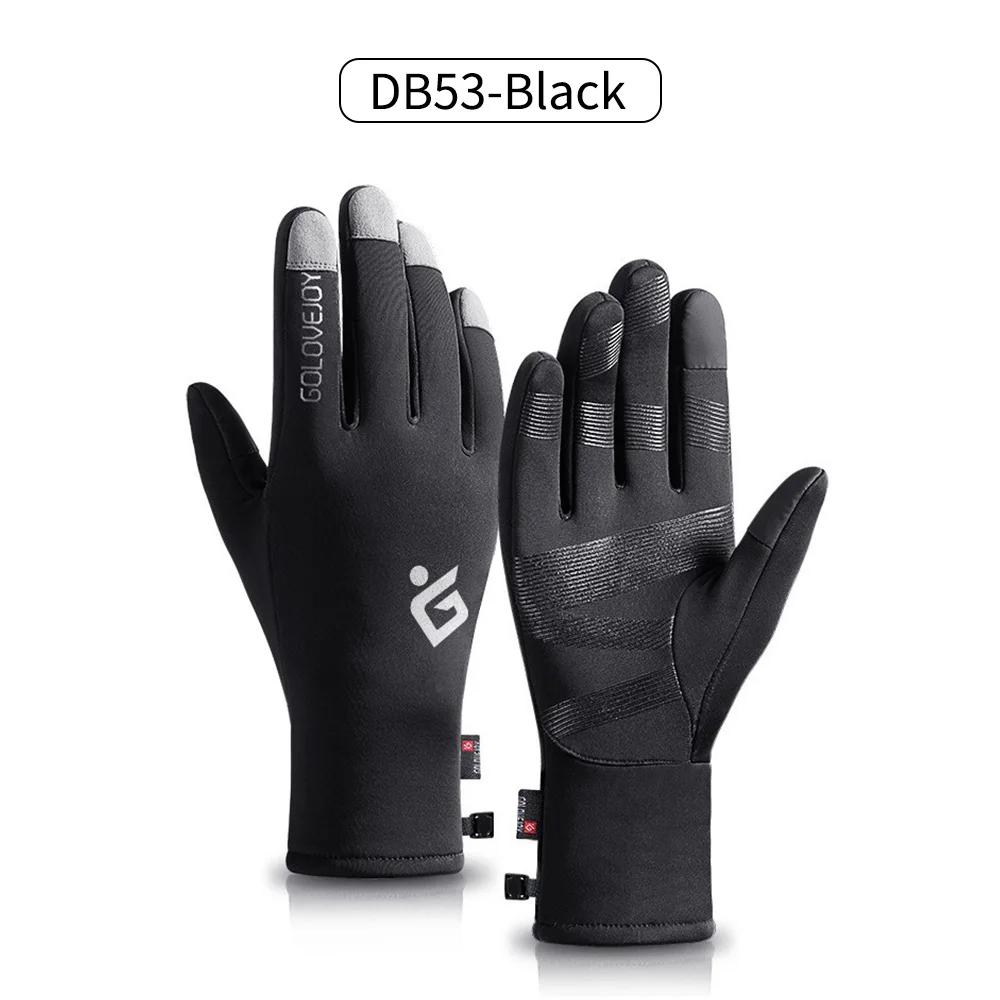 Luvas de inverno para ciclismo, luva de motocicleta preta à prova d'água com touch screen, quente para dedos completos, mtb, bicicleta, esqui ao ar livre - Image 1