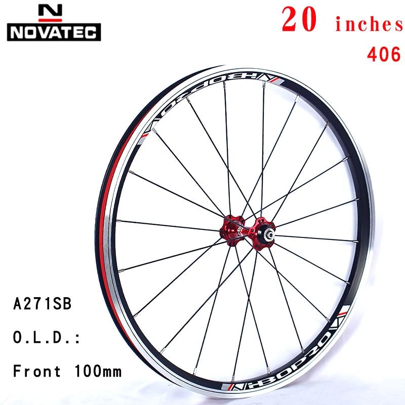 Novatec-Rodado de bicicleta dobrável de alumínio com QR, A271, F372SB, V Freio, 451, 406, 4 Rolamentos, 7-11Speed, 20, 24H - Image 1