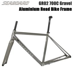 Quadro de bicicleta de estrada Seaboard GR02 Quadro de liga de alumínio com freio a disco off-road de cascalho, eixo de cilindro 700C com garfo de carbono - Image 1