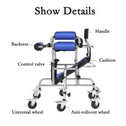 Equipamento de Reabilitação para Crianças, 6 Rodas de Freio Unversal, Suporte para Caminhada, Ajuda Crianças com Deficiência, Treinamento Hemiplegia, Walker Aid - Image 6
