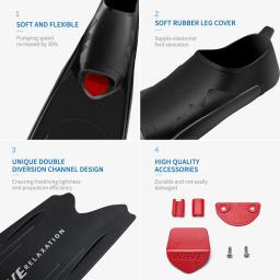 Profissional Freediving Fins Flippers, PP TPR Scuba, esportes aquáticos antiderrapantes, snorkel, Long Diving Fin, novo - Image 6
