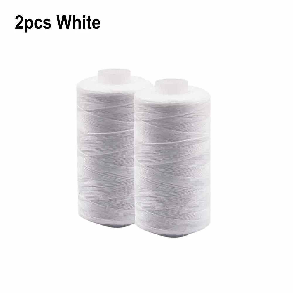 2 pçs 200 jardas carretéis de linha de costura de poliéster 2 cores 40/2 fios para máquina de costura mão reparação uso para mão & máquina de costura - Image 1