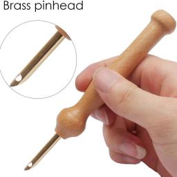 1/2 pçs perfurador de madeira agulha bordado caneta com agulha threader para diy artesanato costura applique embelezamento ferramentas de costura - Image 3