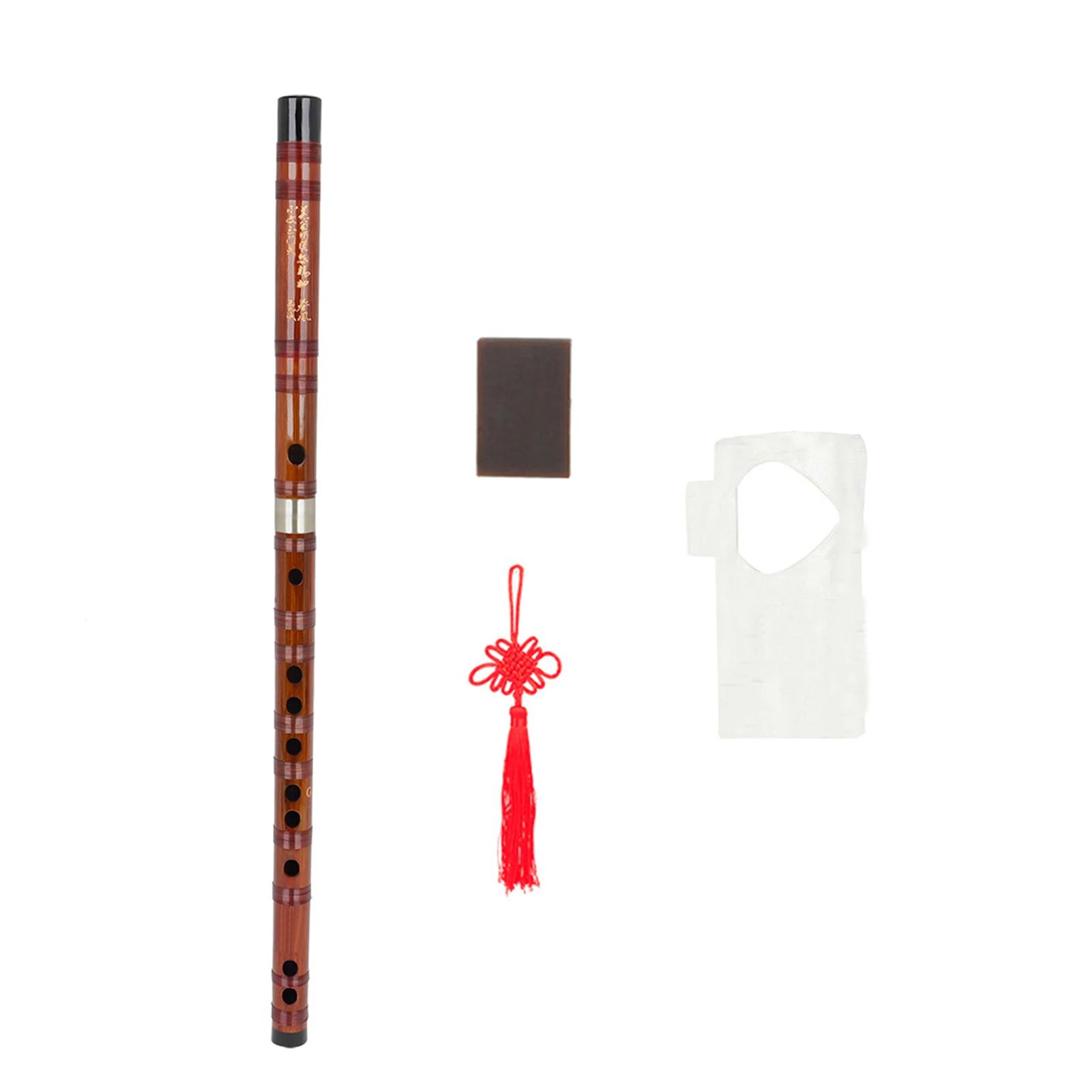 Chave de flauta amargo bambu dizi tradicional chinês, instrumento de madeira artesanal com bolsa de armazenamento com nó chinês - Image 1