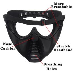 Airsoft-full aço malha máscara para paintball, lente do engranzamento do metal, caça tática, equipamentos de jogo cs - Image 4