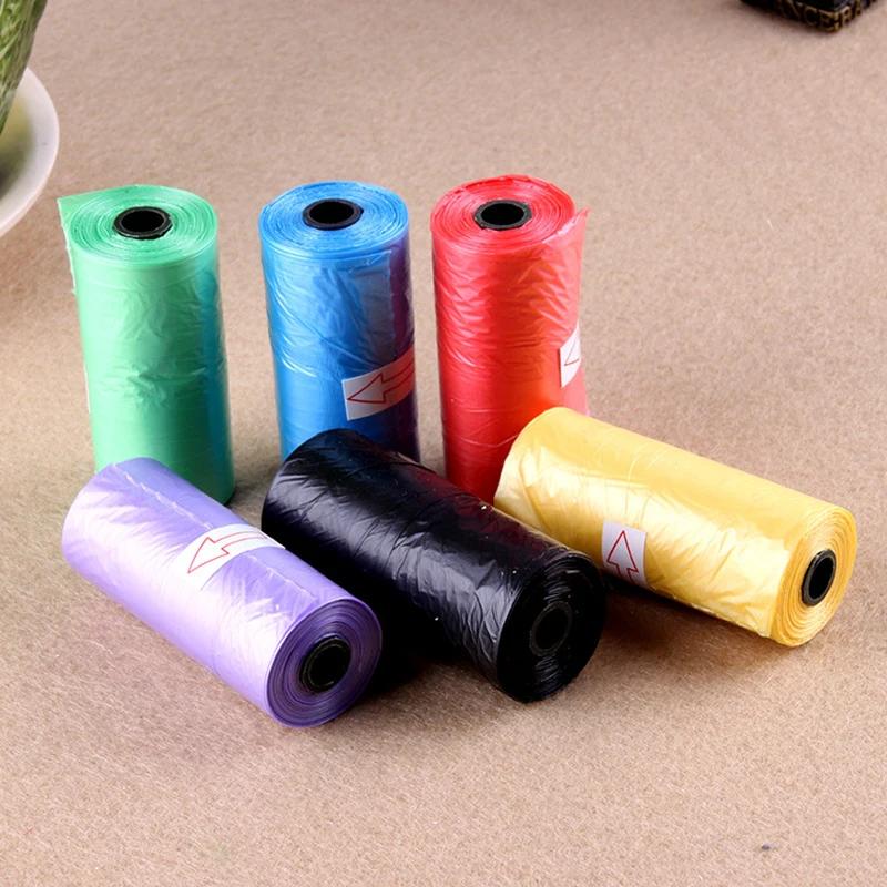 1/5 rolo biodegradável saco de cocô de cão de estimação zero resíduos sacos de cocô de cão dispensador produtos para animais de estimação cães saco de cocô de maca - Image 1