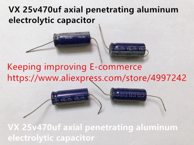Capacitor Eletrolítico de Alumínio Axial Novo 25V 470uF 100% Original