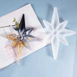 Série de natal faça você mesmo molde epóxi de cristal pingente de flocos de nece molde de silicone forma de pingente estrela lanterna diamante estrela - Image 6
