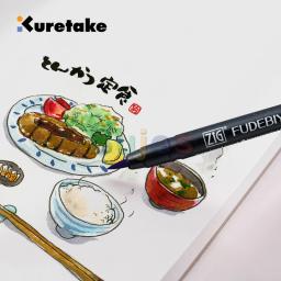Kuretake zigfudebiyork disponível em 48 cores, ponta de pincel rígido flexível, tinta de tintura à base de água, ótimo para gravação de pincéis e aquarela - Image 3