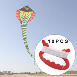 10 pçs 30m linha de kite string & kite alça d forma winder board para a família crianças pesca acampamento ao ar livre atividade jogo - Image 3