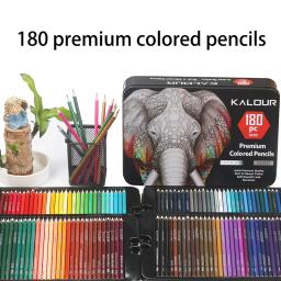 Conjunto de lápis de cor 180 cores pintura lápis de cor criação de arte lápis de cor oleosa exclusivo lápis de cor, conjunto de arte de cor profissional presente de feriado - Image 2