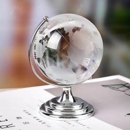 Cristal Globo Modelo Ornamentos, 360 Globos Mundiais Terrestres com Suporte Rotativo, Mapa da Terra, Geografia Escritório Decoração Brinquedos, S, L - Image 4