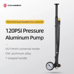 Motor de alta pressão para bicicleta, bomba de ar portátil psi com medidor para garfo e suspensão traseira, para mountain bike - Image 2